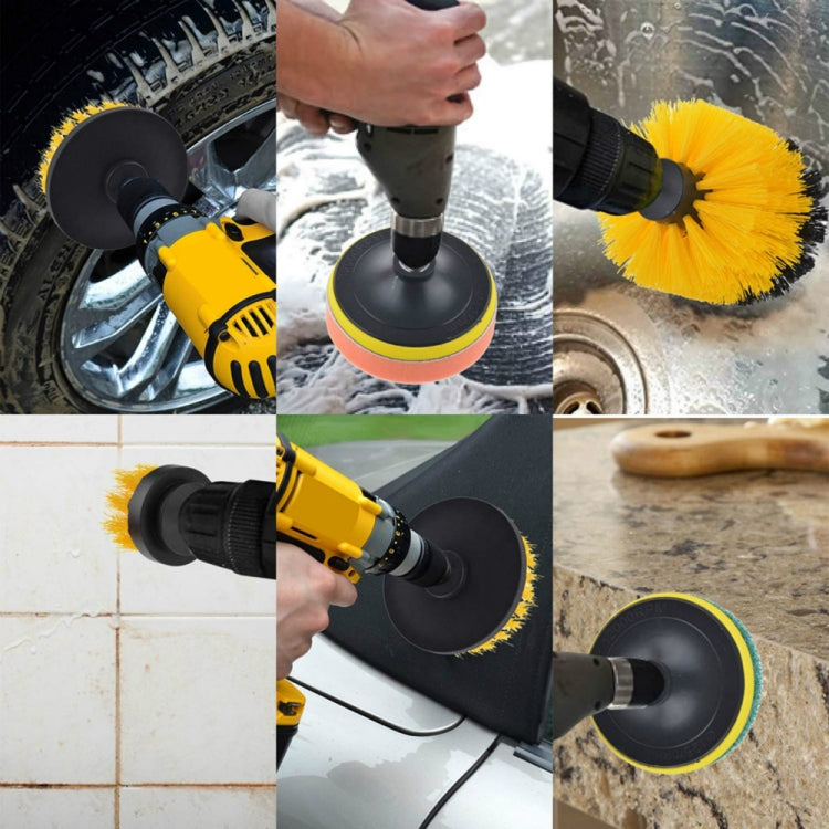 19 in 1 Household Nylon Hexagonal Electric Drill Brush Pads Scouring Sanding Disc Pad Kits by buy2fix