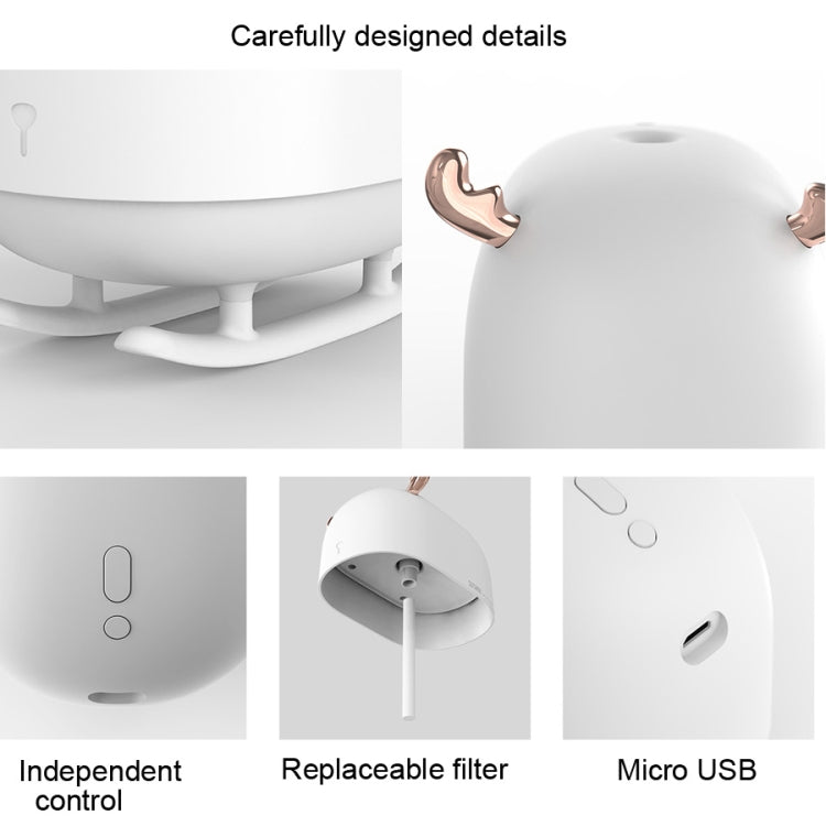 SOTHING DSHJ-H-009 260ML Deer Air Humidifier USB Home Atmosphere Night Light Air Purifier(White) - Air Purifiers & Accessories by buy2fix | Online Shopping UK | buy2fix
