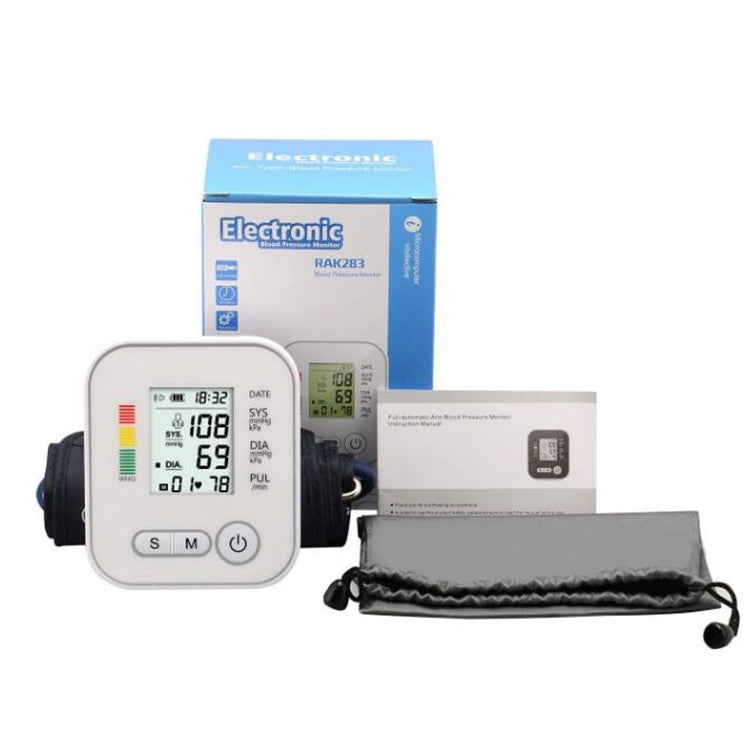 Arm Type Home Electronic Automatic Hypertension Measuring Instrument Sphygmomanometer(Silver) - Sphygmomanometer by buy2fix | Online Shopping UK | buy2fix