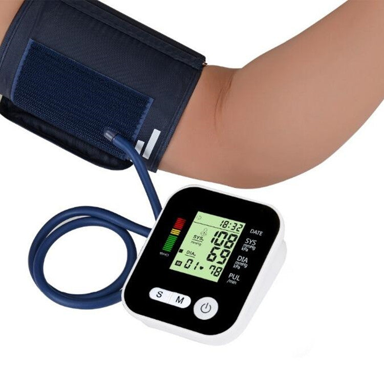 Arm Type Home Electronic Automatic Hypertension Measuring Instrument Sphygmomanometer(Silver) - Sphygmomanometer by buy2fix | Online Shopping UK | buy2fix
