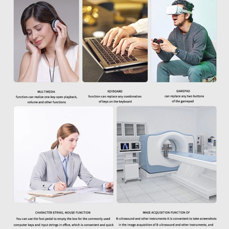 Wireless Foot Pedal Control Switch Keyboard Adapter For Computer, Style:Two-Pendal Two-Button by buy2fix