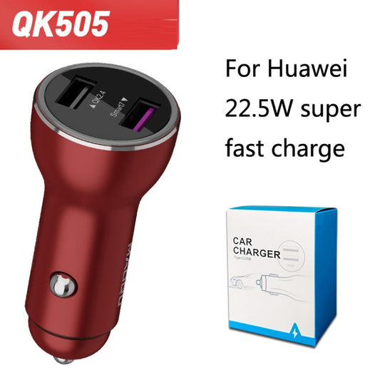 QIAKEY QK505 Dual Ports Fast Charge Car Charger(Red) by QIAKEY