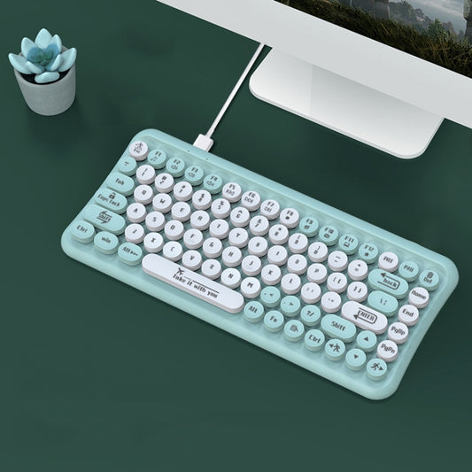 LANGTU LT700 85 Keys Wired Film Silent Punk Keyboard, Cable Length: 1.5m(Mint Green) by LANGTU