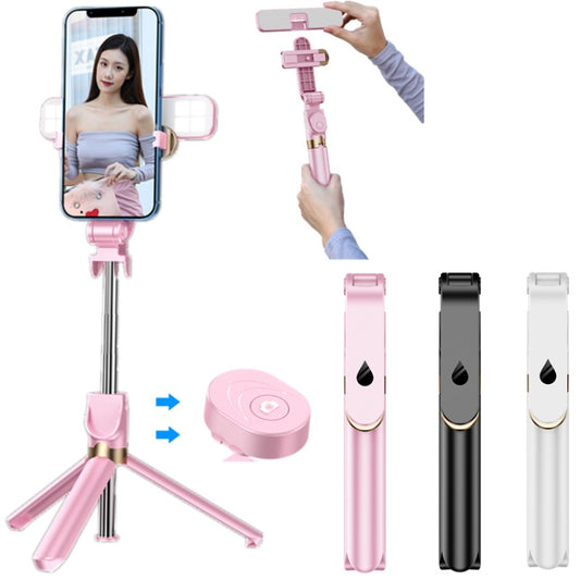 XT06S Live Beauty Bluetooth Tripod Selfie Stick(Pink) - Selfie Sticks by buy2fix | Online Shopping UK | buy2fix