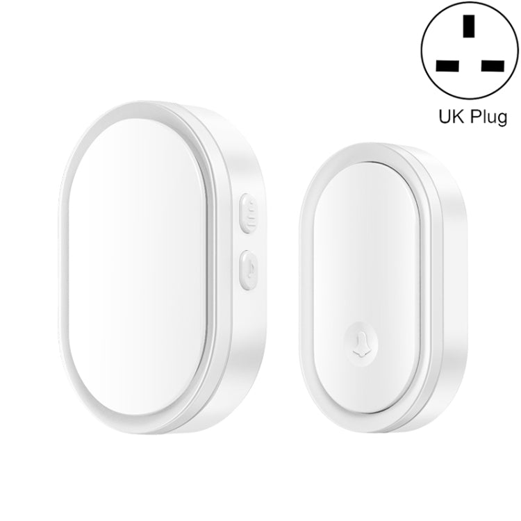 CACAZI A99 Home Smart Remote Control Doorbell Elderly Pager, Style:UK Plug(White) - Wireless Doorbell by CACAZI | Online Shopping UK | buy2fix