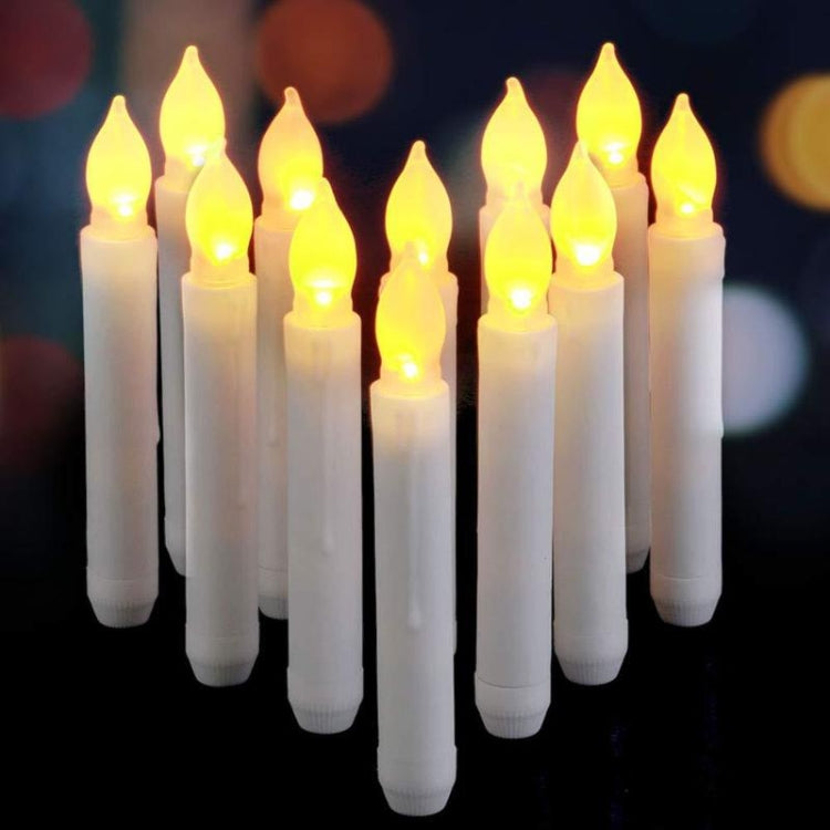 12pcs / Box LED Electronic Candle Light Flameless Long Rod Christmas Candle, Spec:Flashing Warm White Light - Christmas Decoration Lamps by buy2fix | Online Shopping UK | buy2fix