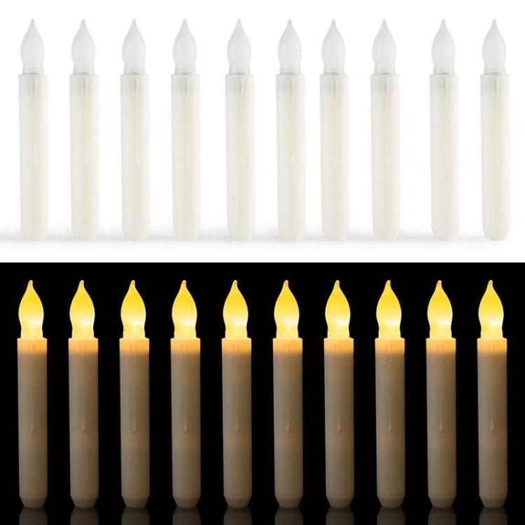 12pcs / Box LED Electronic Candle Light Flameless Long Rod Christmas Candle, Spec:Flashing Warm White Light - Christmas Decoration Lamps by buy2fix | Online Shopping UK | buy2fix