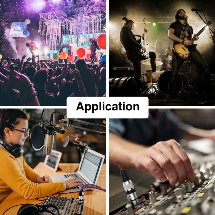 5m Red and Black Net TRS 6.35mm Male To Caron Female Microphone XLR Balance Cable by buy2fix