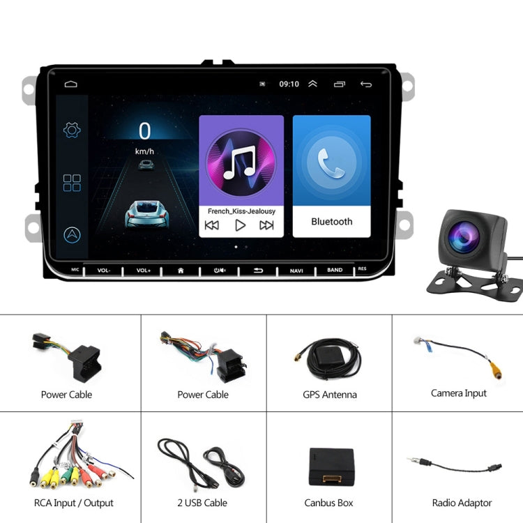 A3041 For Volkswagen 2+64G 9-inch Central Control Large Screen With Carplay Car Android10.0 Navigator Player, Style:Standard+AHD Camera - Car MP3 & MP4 & MP5 by buy2fix | Online Shopping UK | buy2fix