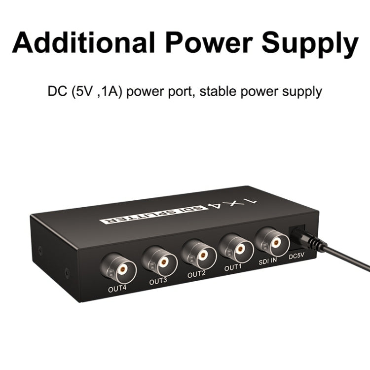 1 In 4 Out SD-SDI / HD-SDI / 3G-SDI Distribution Amplifier Video SDI Splitter(EU Plug) - Splitter by buy2fix | Online Shopping UK | buy2fix
