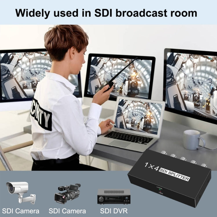 1 In 4 Out SD-SDI / HD-SDI / 3G-SDI Distribution Amplifier Video SDI Splitter(EU Plug) - Splitter by buy2fix | Online Shopping UK | buy2fix