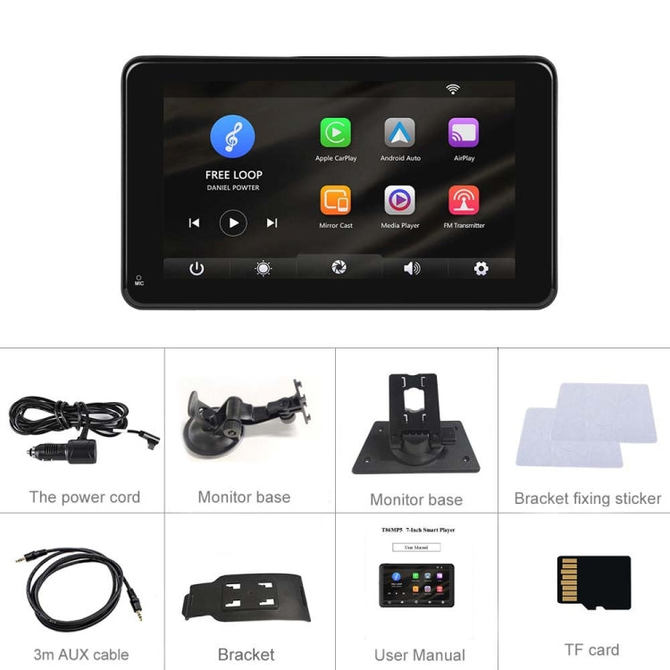 A3135 7 Inch HD Wired Smart Screen With Wireless CarPlay + Android Auto + Android With With 16G Memory Card - Car MP3 & MP4 & MP5 by buy2fix | Online Shopping UK | buy2fix