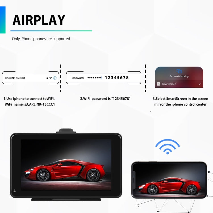 A3135 7 Inch HD Wired Smart Screen With Wireless CarPlay + Android Auto + Android With With 16G Memory Card - Car MP3 & MP4 & MP5 by buy2fix | Online Shopping UK | buy2fix