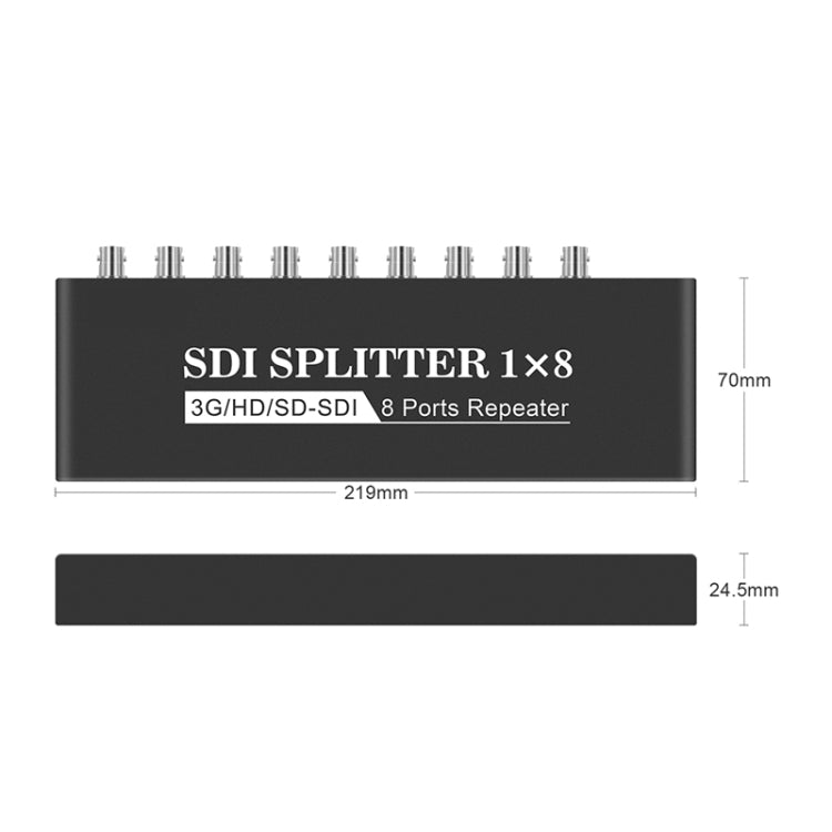 1 In 8 Out SD-SDI / HD-SDI / 3G-SDI Distribution Amplifier Video SDI Splitter(EU Plug) - Splitter by buy2fix | Online Shopping UK | buy2fix
