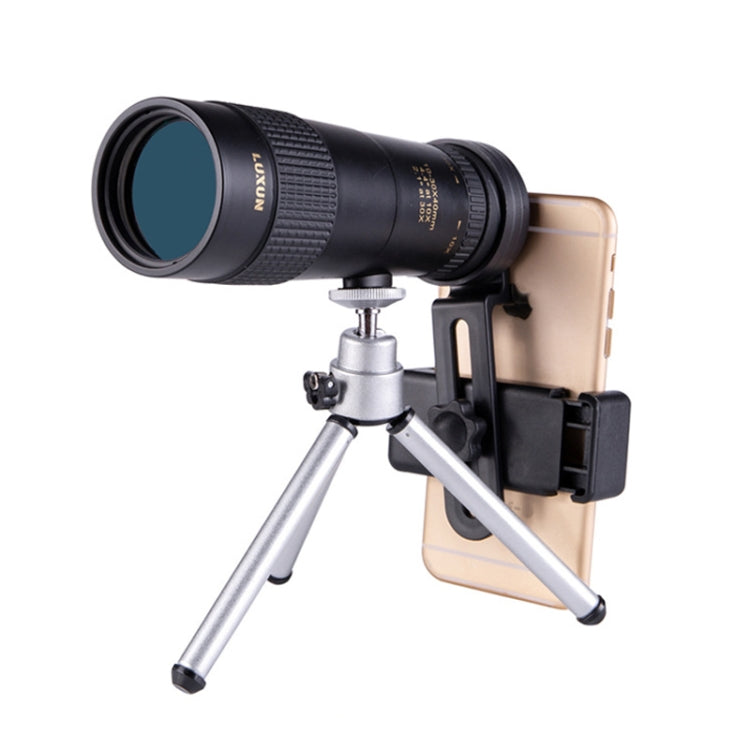 LUXUN 10-30x40 Single-Cylinder HD High-Power Telescope Mobile Phone Mini Telescope(Telescope & Phone Clip & Tripod) by LUXUN