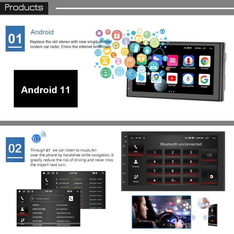 A2798 9 Inch Android WiFi 2+32G Central Control Large screen Universal Car Navigation Reversing Video Player, Style:Standard+AHD Camera - Car MP3 & MP4 & MP5 by buy2fix | Online Shopping UK | buy2fix