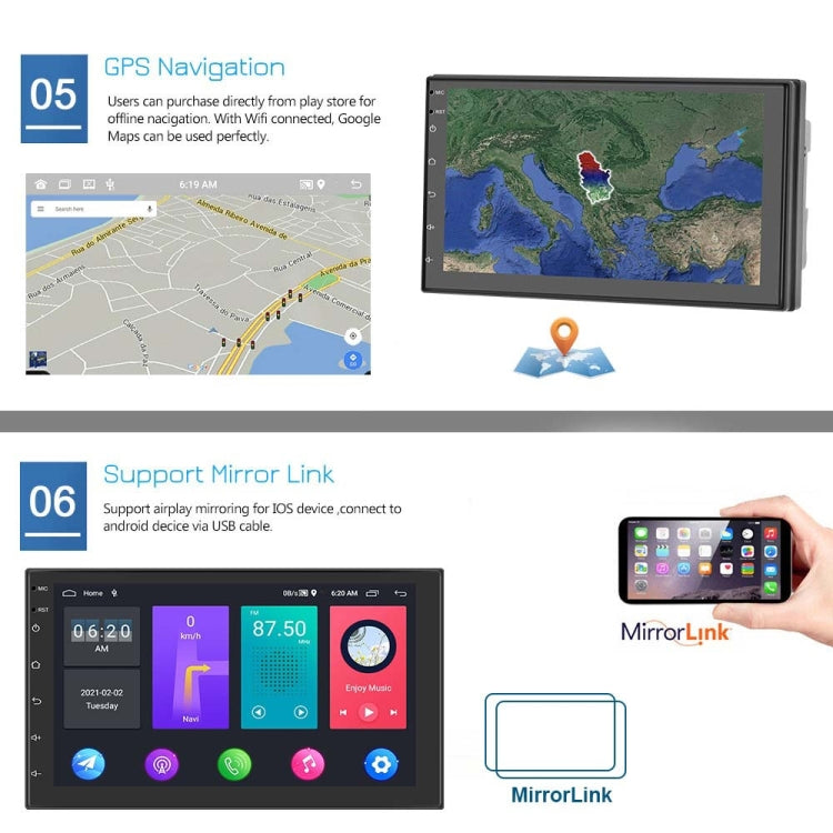 A2798 9 Inch Android WiFi 2+32G Central Control Large screen Universal Car Navigation Reversing Video Player, Style:Standard+AHD Camera - Car MP3 & MP4 & MP5 by buy2fix | Online Shopping UK | buy2fix