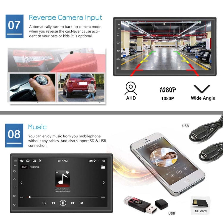 A2798 9 Inch Android WiFi 2+32G Central Control Large screen Universal Car Navigation Reversing Video Player, Style:Standard+AHD Camera - Car MP3 & MP4 & MP5 by buy2fix | Online Shopping UK | buy2fix