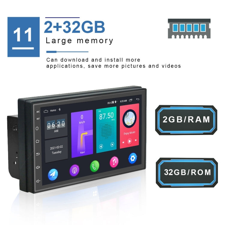 A2798 9 Inch Android WiFi 2+32G Central Control Large screen Universal Car Navigation Reversing Video Player, Style:Standard+AHD Camera - Car MP3 & MP4 & MP5 by buy2fix | Online Shopping UK | buy2fix