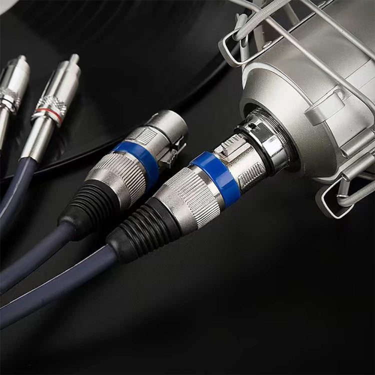 2RCA Male 2XLR Caron Female Speaker Audio Balance Cable, Length:2m by buy2fix