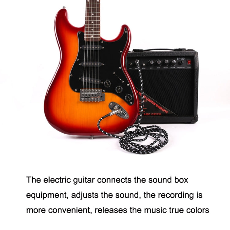 Guitar Connection Wire Folk Bass Performance Noise Reduction Elbow Audio Guitar Wire, Size:3m(Red Black) by buy2fix