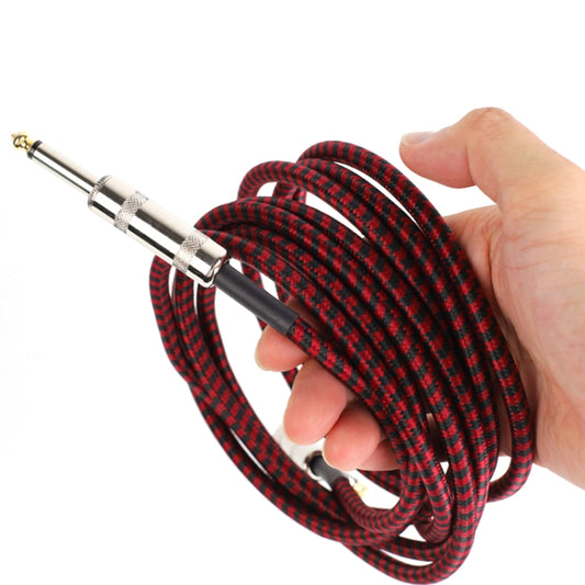 Guitar Connection Wire Folk Bass Performance Noise Reduction Elbow Audio Guitar Wire, Size:10m(Red Black) by buy2fix