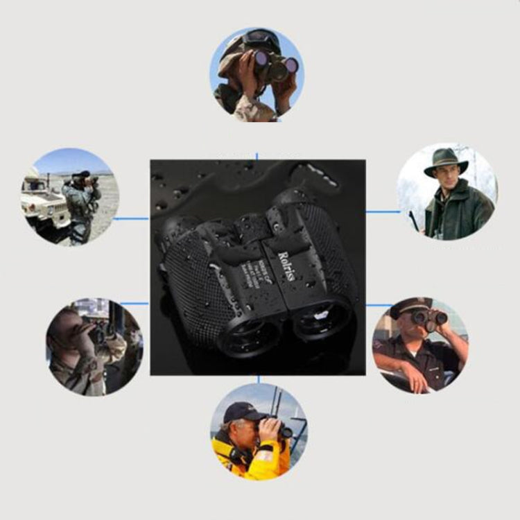 ROLISS 10X25 Outdoor Sports Portable Waterproof Pocket Binocular High Power Telescope(Black) by ROLISS