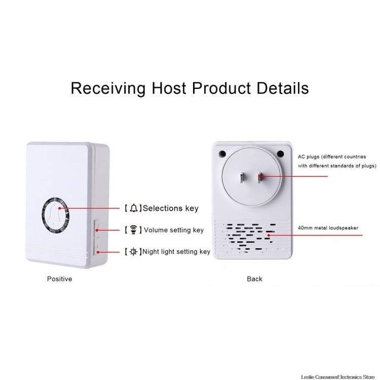 Villa Home Remote Doorbell 48 Classic Music Smart Wireless Doorbell, US Plug - Wireless Doorbell by buy2fix | Online Shopping UK | buy2fix