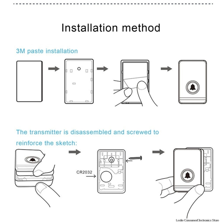 Villa Home Remote Doorbell 48 Classic Music Smart Wireless Doorbell, US Plug - Wireless Doorbell by buy2fix | Online Shopping UK | buy2fix