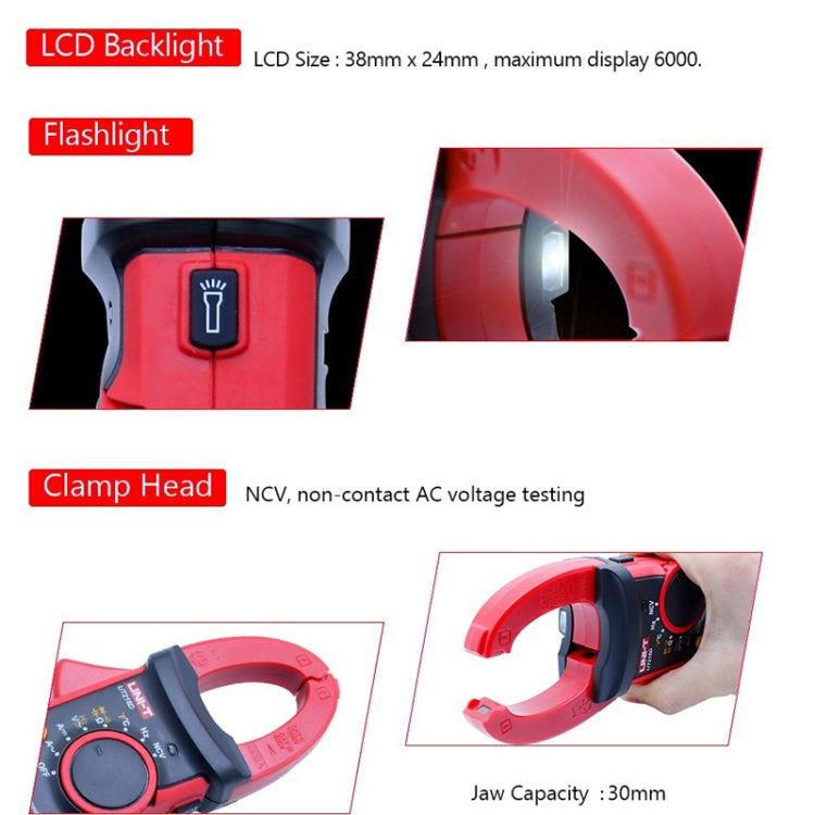 UNI-T UT216C 600A Digital Clamp Meter AC DC Voltage Detector - Digital Multimeter by UNI-T | Online Shopping UK | buy2fix