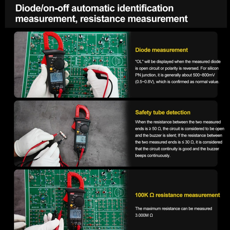UNI-T UT200B+ 600A Digital Clamp Multimeter AC/DC Voltage Detector Frequency Resistance Tester - Digital Multimeter by UNI-T | Online Shopping UK | buy2fix