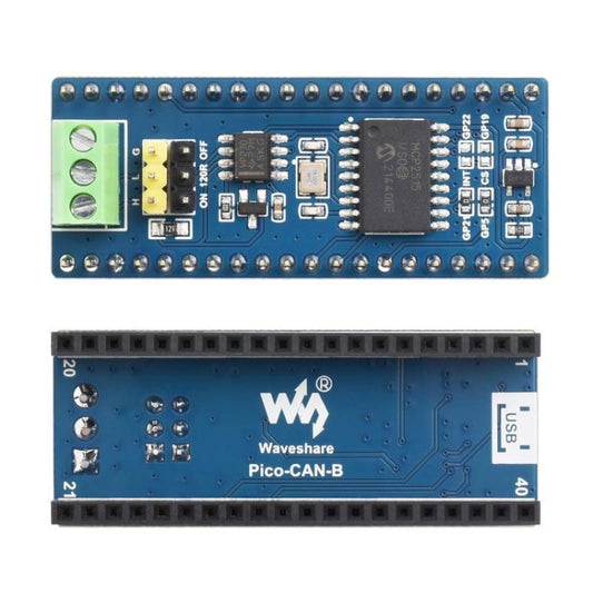 Waveshare For Raspberry Pi Pico CAN Bus Module (B),Enabling Long Range Communication Through SPI,23775 by Waveshare