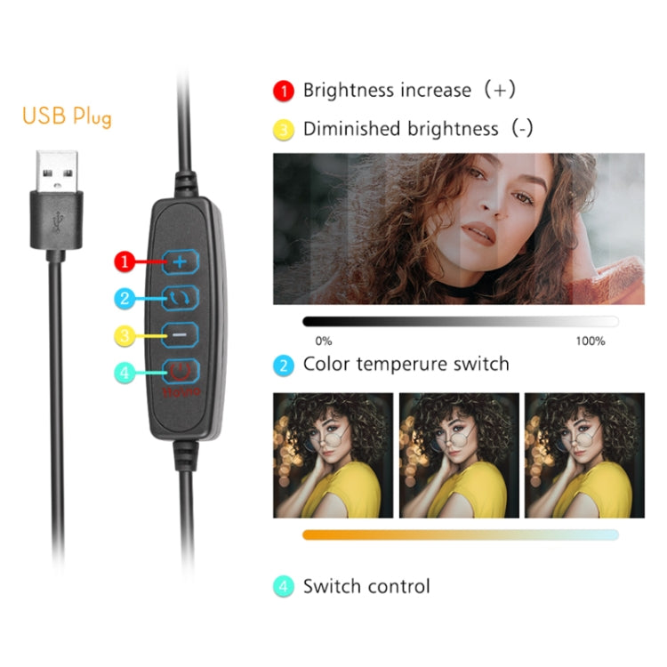 6 Inch 3200-5500K Three-color Temperature Photography Flat-panel Live Fill Light,Spec: 0.5m Bracket - Selfie Light by buy2fix | Online Shopping UK | buy2fix