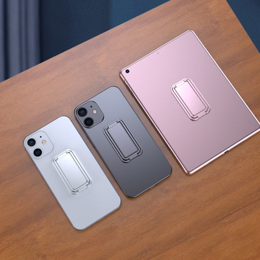 Metal Car Mobile Phone Folding Bracket Ring Buckle Paste Bracket,Style: Square(Silver) by buy2fix