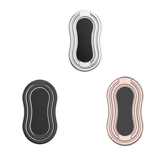 Metal Car Mobile Phone Folding Bracket Ring Buckle Paste Bracket,Style: Gourd(Black) by buy2fix