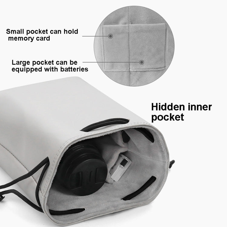 Baona Camera Bag Lens Drawstring Pouch, Size: Large(Gray) - Soft Bag by Baona | Online Shopping UK | buy2fix