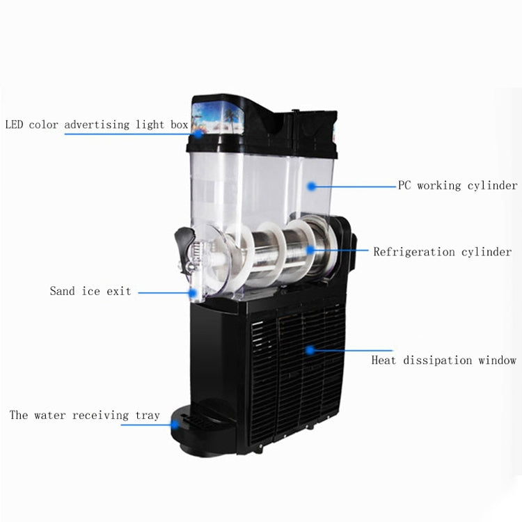Single Cylinder Snow Melting Machine Large Capacity Smoothie Machine Milk Tea Shop Desktop Slush Fruit Juice Machine, Plug Standard:AU Plug(Black) - Electric juicers by buy2fix | Online Shopping UK | buy2fix