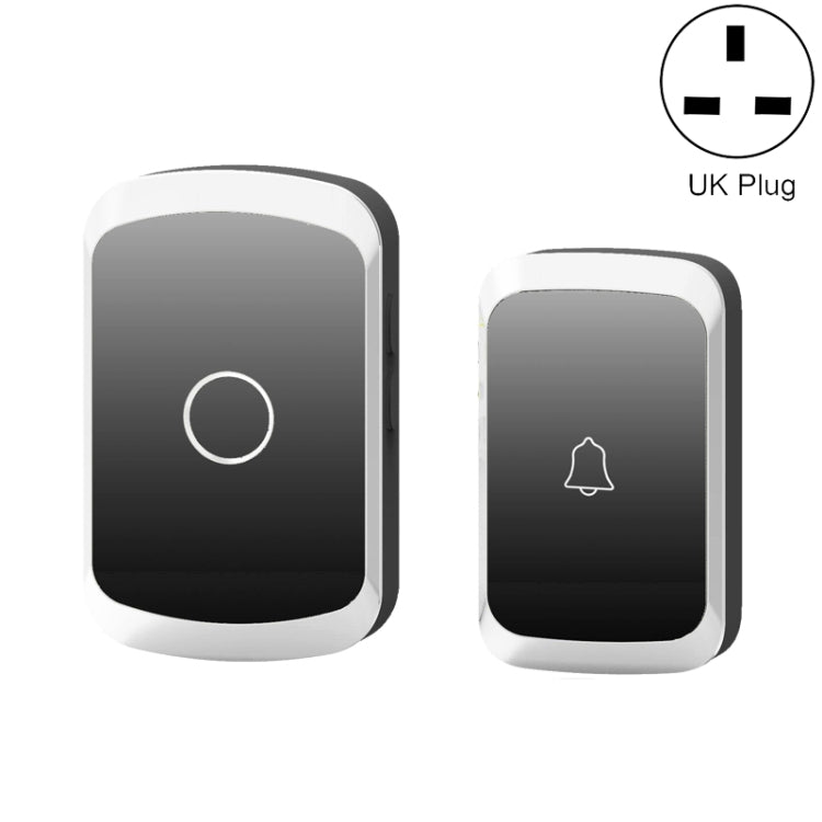 CACAZI A20 Smart Home Wireless Doorbell Digital Music Remote Control Doorbell, Style:UK Plug(Black) - Wireless Doorbell by buy2fix | Online Shopping UK | buy2fix