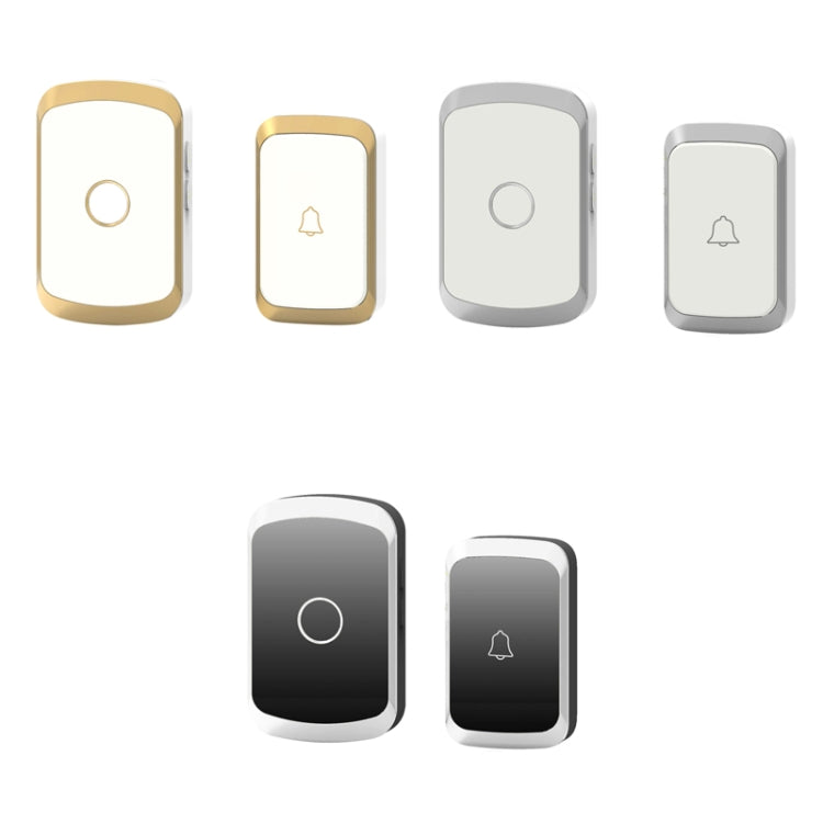 CACAZI A20 Smart Home Wireless Doorbell Digital Music Remote Control Doorbell, Style:UK Plug(Silver) - Wireless Doorbell by buy2fix | Online Shopping UK | buy2fix