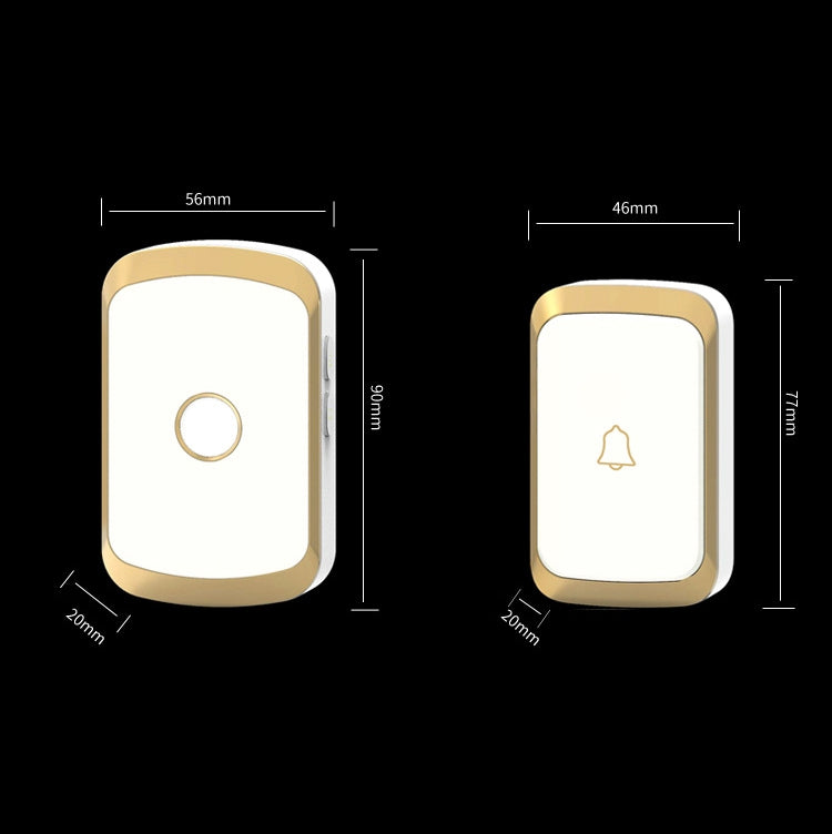 CACAZI A20 Smart Home Wireless Doorbell Digital Music Remote Control Doorbell, Style:UK Plug(Silver) - Wireless Doorbell by buy2fix | Online Shopping UK | buy2fix
