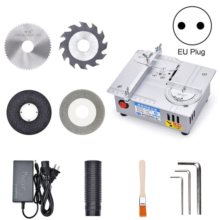 S3 96W Liftable Table Mini Table Saw Aluminum Cutting Machine,Spec: Silver High Match(EU Plug) - Electric Saws & Accessories by buy2fix | Online Shopping UK | buy2fix