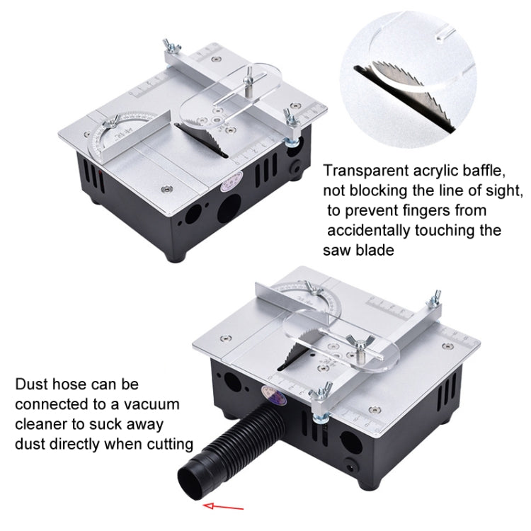 S3 96W Liftable Table Mini Table Saw Aluminum Cutting Machine,Spec: Silver High Match(EU Plug) - Electric Saws & Accessories by buy2fix | Online Shopping UK | buy2fix