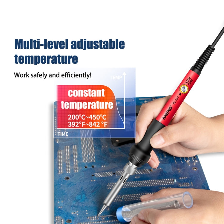 ANENG 60W Adjustable Temperature Electric Soldering Iron Welding Tool, US Plug(SL101) - Electric Soldering Iron by ANENG | Online Shopping UK | buy2fix