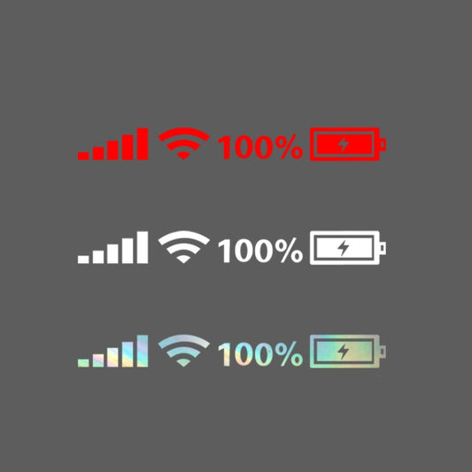 10 PCS Car Windshield Stickers Signal WiFi Power Vinyl Decal Car Stickers, Size: S(White) - Decorative Sticker by buy2fix | Online Shopping UK | buy2fix