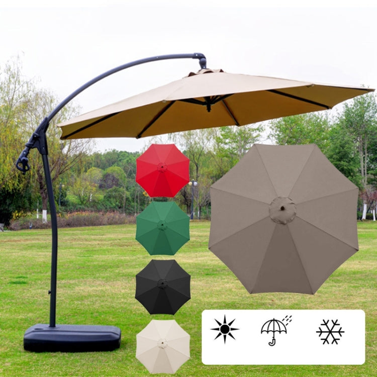 Polyester Parasol Replacement Cloth Round Garden Umbrella Cover, Size: Diameter 3m 8 Ribs(Khaki) - Patio Umbrella by buy2fix | Online Shopping UK | buy2fix