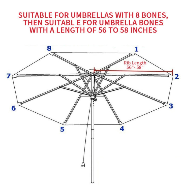 Polyester Parasol Replacement Cloth Round Garden Umbrella Cover, Size: Diameter 3m 8 Ribs(Khaki) - Patio Umbrella by buy2fix | Online Shopping UK | buy2fix