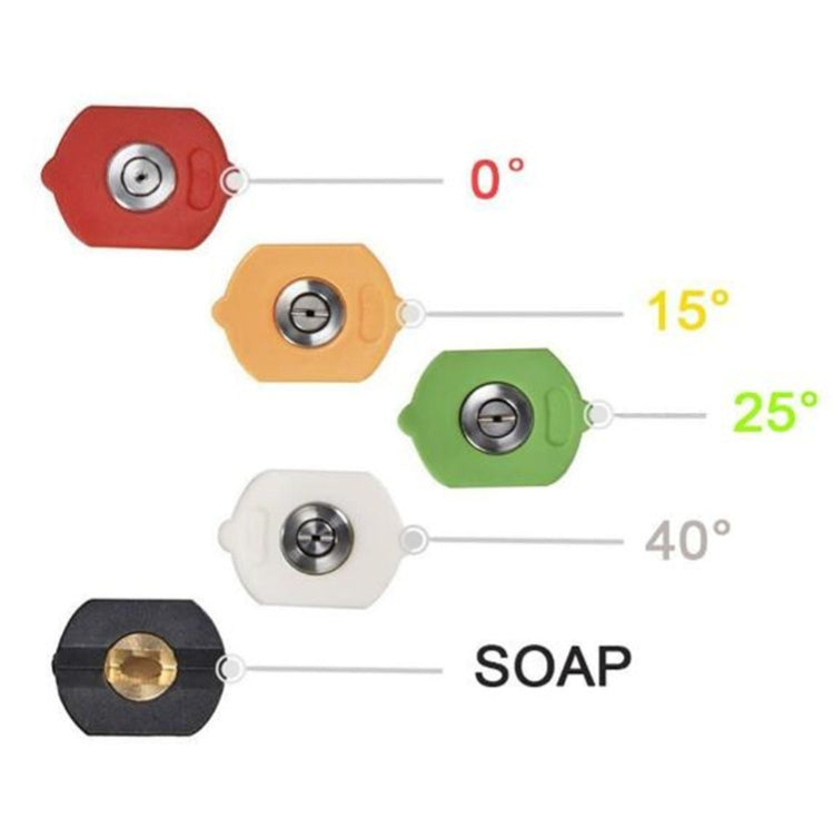 High Pressure Car Wash Water Gun 1/4 Quick Plug Interface Fan Shaped Five Color Nozzle Stainless Steel Elbow Extension Rod - Car Washer & Accessories by buy2fix | Online Shopping UK | buy2fix