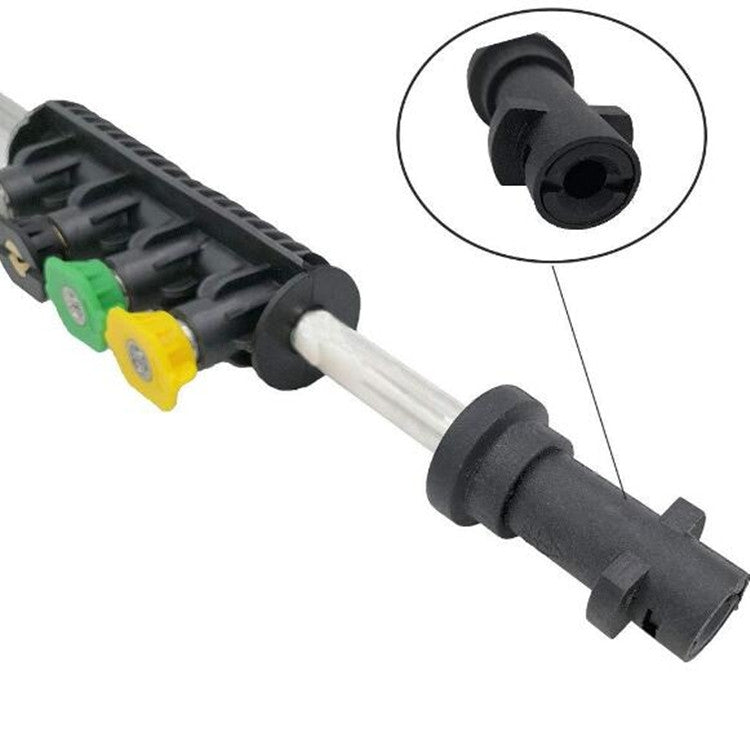 High Pressure Car Wash Water Gun 1/4 Quick Plug Interface Fan Shaped Five Color Nozzle Stainless Steel Elbow Extension Rod - Car Washer & Accessories by buy2fix | Online Shopping UK | buy2fix