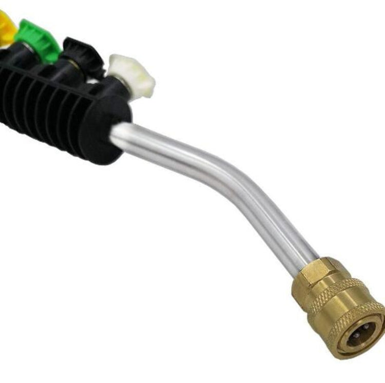 High Pressure Car Wash Water Gun 1/4 Quick Plug Interface Fan Shaped Five Color Nozzle Stainless Steel Elbow Extension Rod - Car Washer & Accessories by buy2fix | Online Shopping UK | buy2fix
