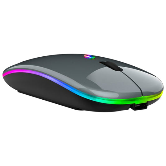 3 Keys RGB Backlit Silent Bluetooth Wireless Dual Mode Mouse (Grey) by buy2fix